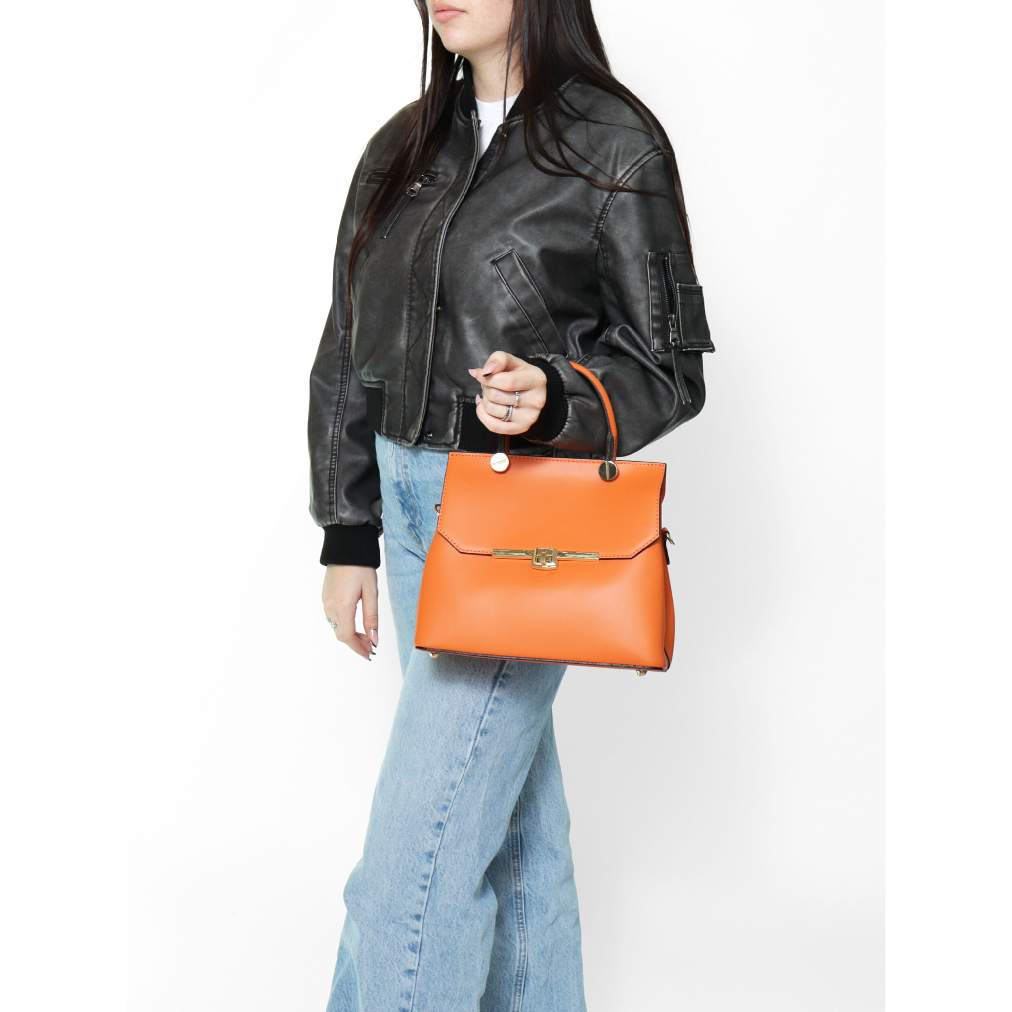 Borsa a mano da donna In Vera pelle Made in Italy 27x23x12 cm