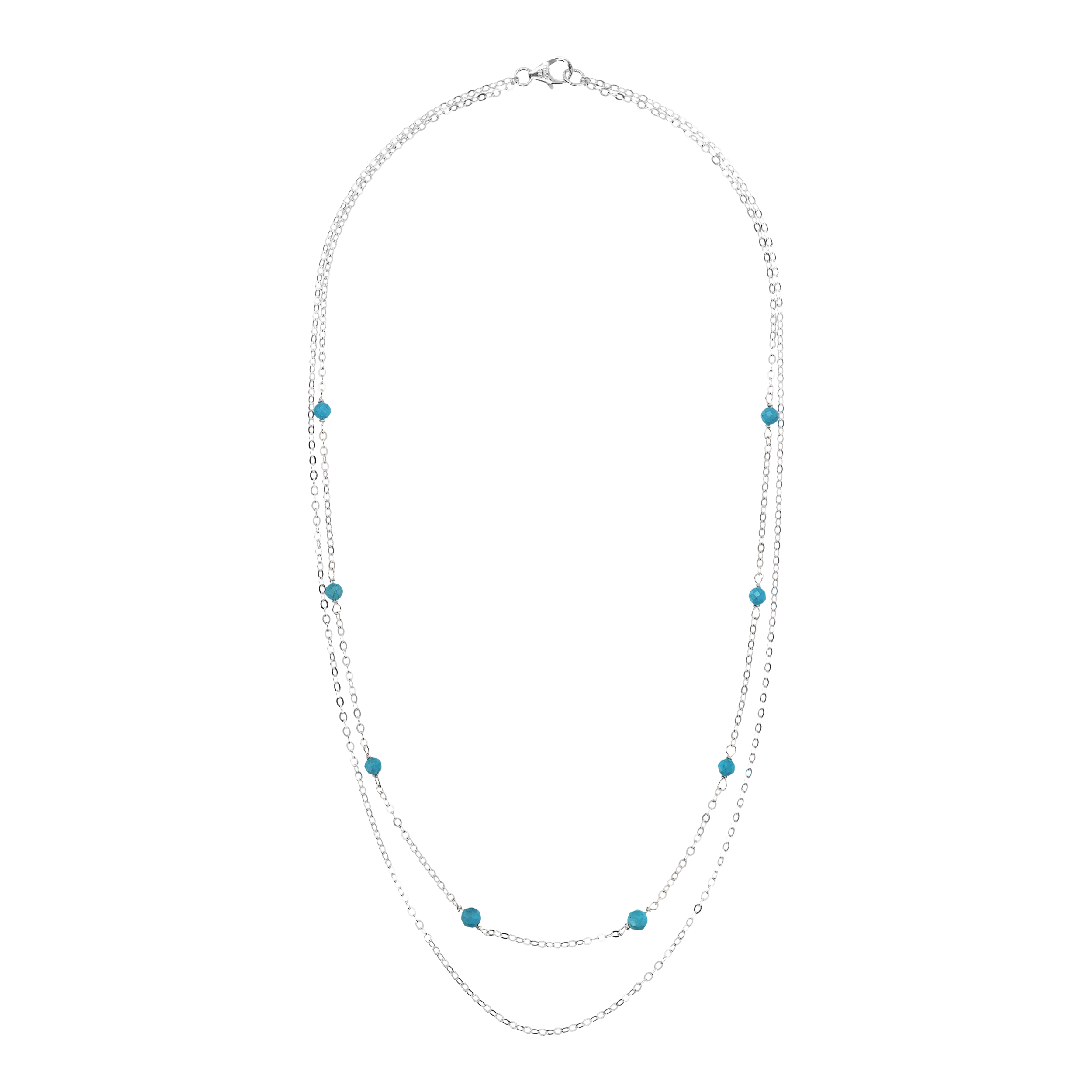 Collana Multifilo Rosario Catena Rolo e Magnesite Azzurra