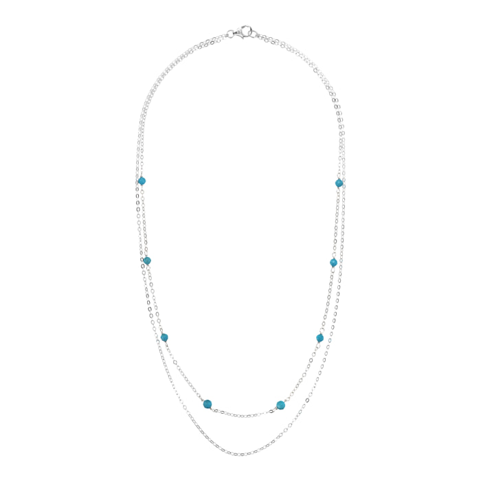 Collana Multifilo Rosario Catena Rolo e Magnesite Azzurra