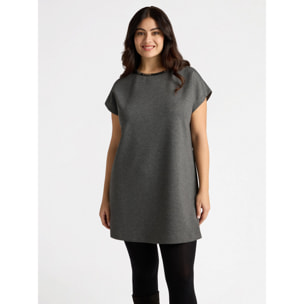 Fiorella Rubino - Vestito in punto Milano con ricamo - Grigio