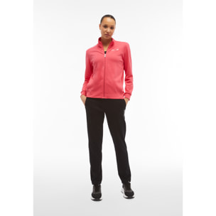 Tuta donna in cotone interlock con zip e collo alto