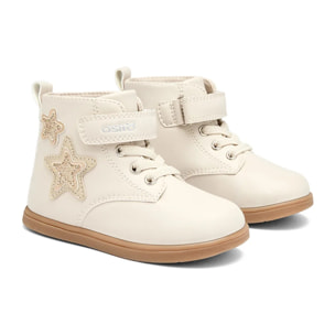 Botas de Niña con Estrellas de Glitter en Beige