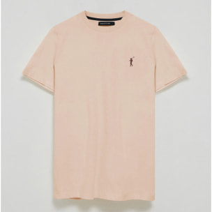 Camiseta color maquillaje de cuello redondo y Big Rigby Go engomado