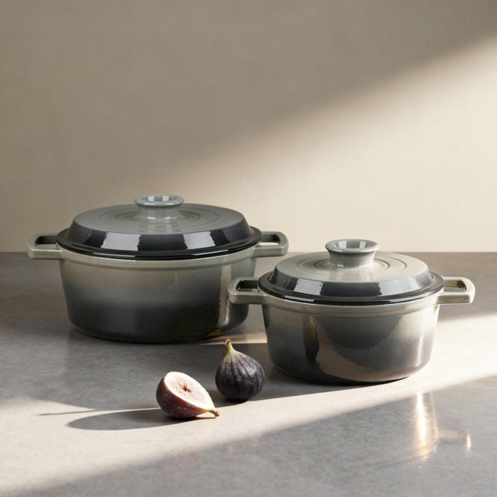 Cocotte en fonte ronde   - "Masseiron Ardoise"