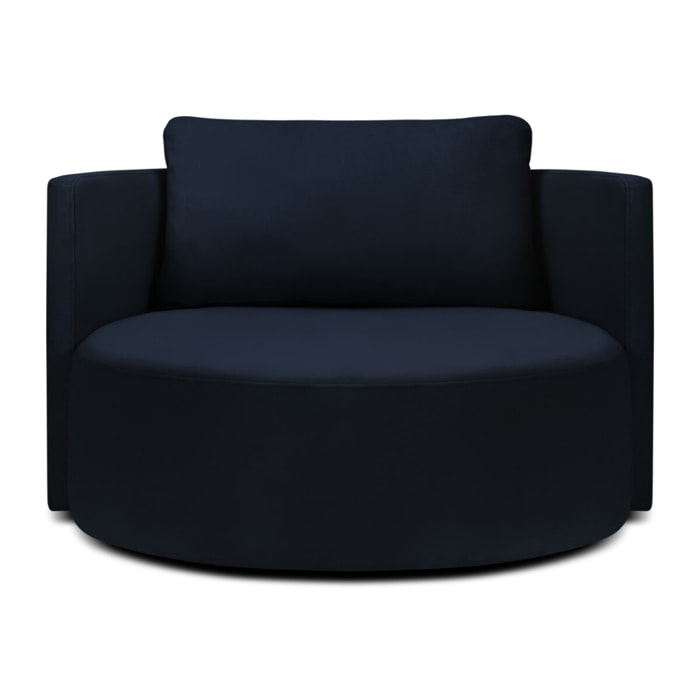 Fauteuil pivotant "Adam" en velours bleu roi