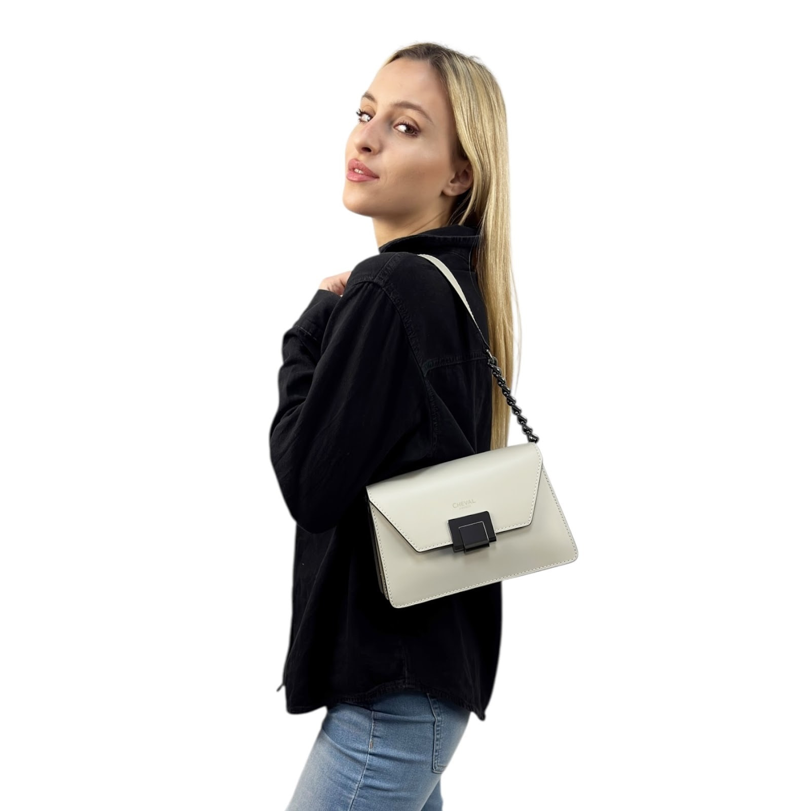 Borsa a spalla Cheval Firenze Costanza Beige