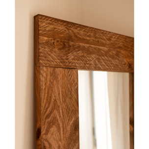 Miroir effet bois massif ton chêne foncé 165x65cm Hauteur: 165 Longueur: 65 Largeur: 2