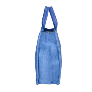 Borsa a mano da donna - Modello False - Misto pelle e tessuto - 31.0 x 41.5 x 15.5 cm