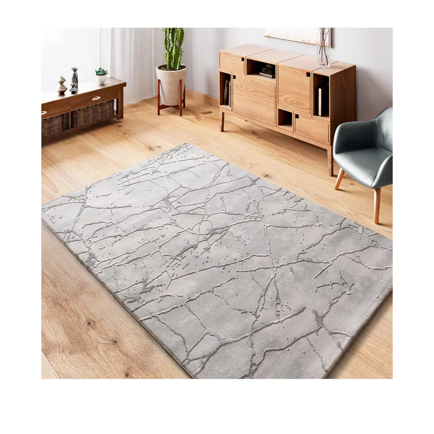 ORIS Alfombra efecto marmol con relieve gris, varias medidas disponibles.