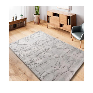 ORIS Alfombra efecto marmol con relieve gris, varias medidas disponibles.