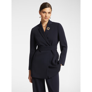 Elena Mirò - Chaqueta larga con fajín - Azul