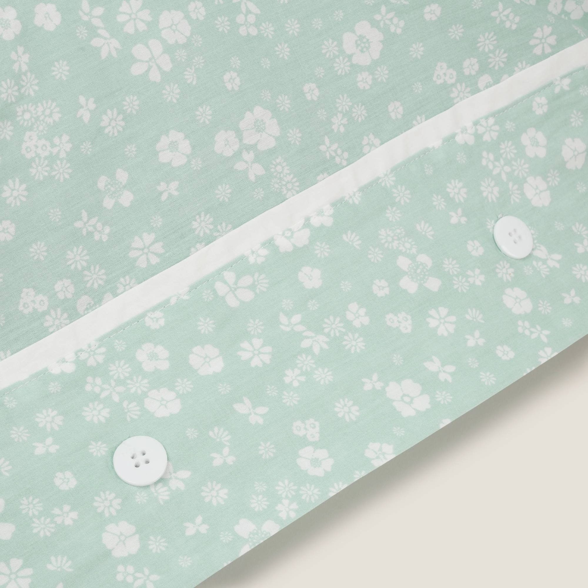 Funda almohada algodón flores Mapatchi color azul aqua