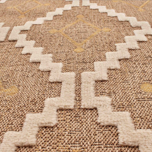 Tulum - Tapis effet jute motif losange jaune