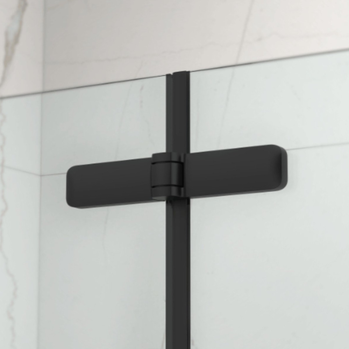 150x105 cm SK Pare-baignoire en verre 2 volets pliants, orientation gauche et droite, noir (SATVZSKNEW105C)