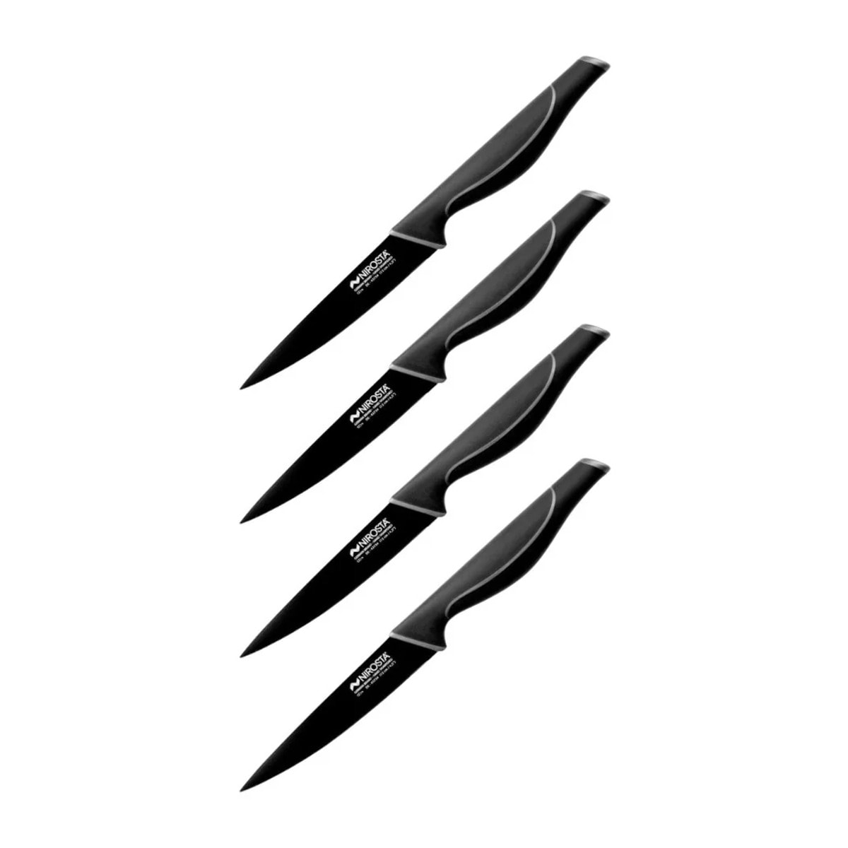 Ensemble de 4 Couteaux d'office 24 cm Nirosta Black Edition