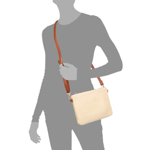 Bellano Bolso bandolera Mujer. Tejido algodón piel sintética PU.