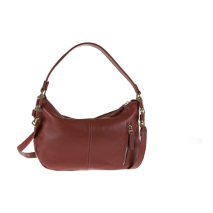 Borsa a spalla da donna Made in Italy - Modello Edera Plus - 100% pelle - 32.5 x 19.0 x 10.0 cm