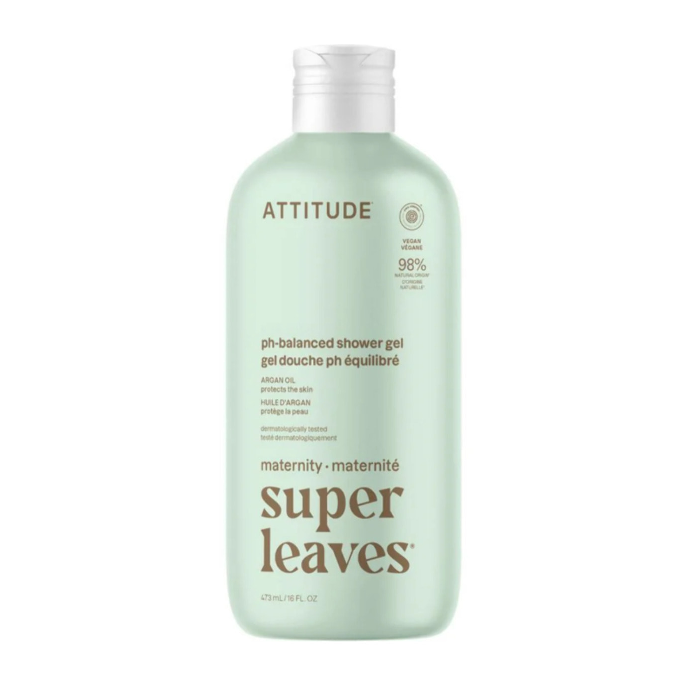 Super leaves maternity Gel corporal natural - Argán, Attitude, 473mL