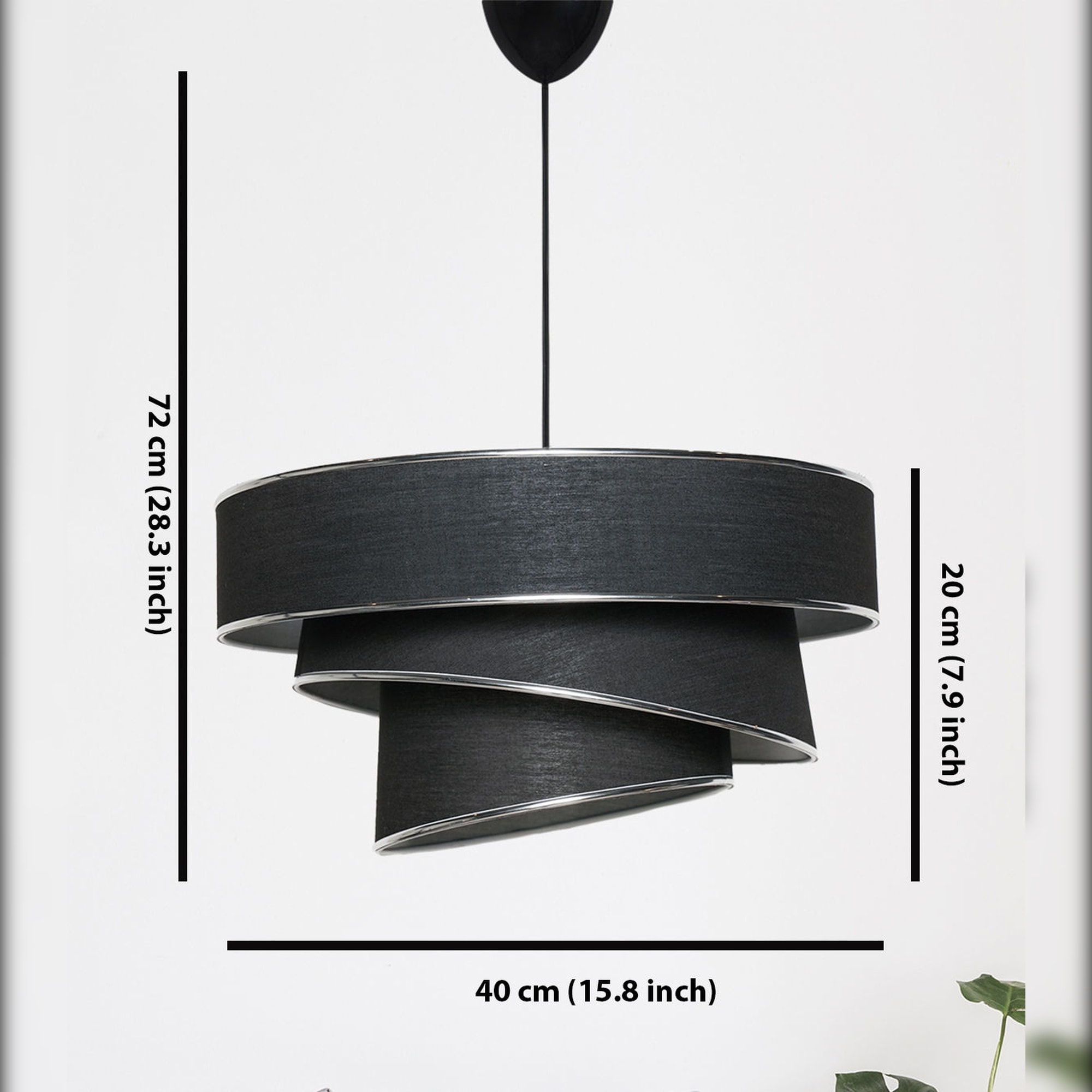 Lámpara de techo con Estructura de metal color Negro Silver