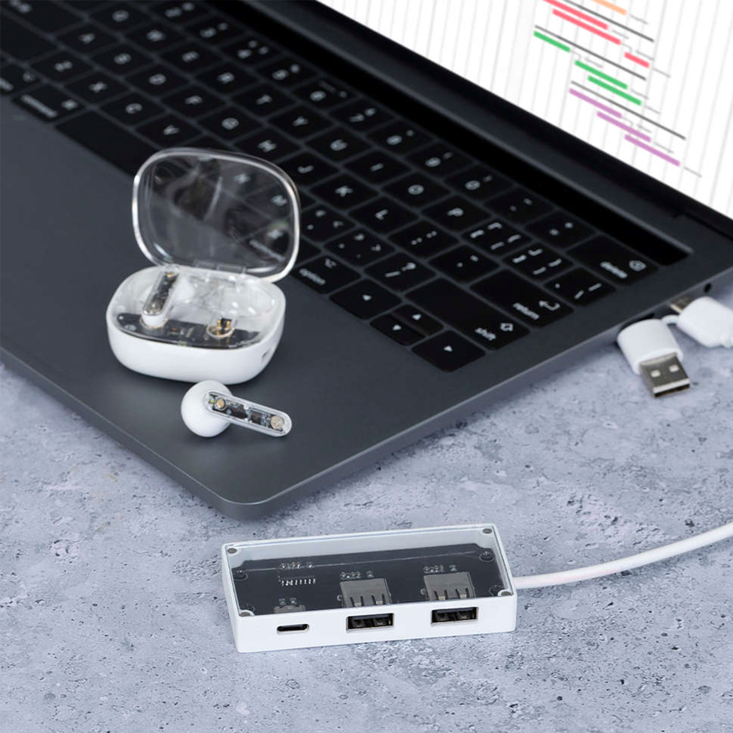Cuffie TWS Webex, Bluetooth 5.3, con base di ricarica da 200mAh.