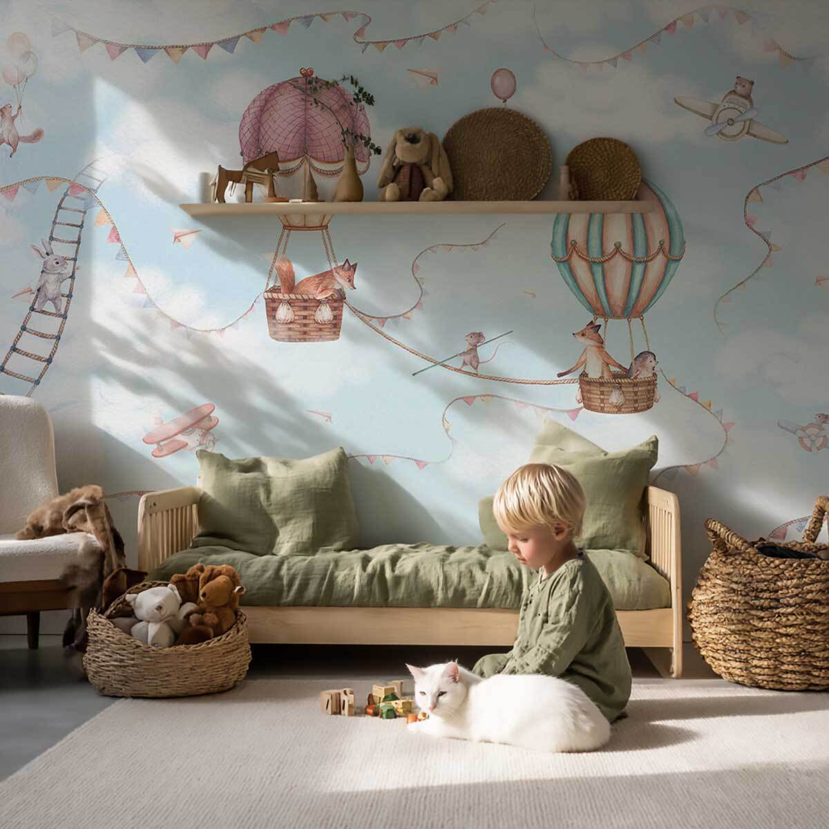 Papier peint nuages La Vie dans les Nuages Intissé