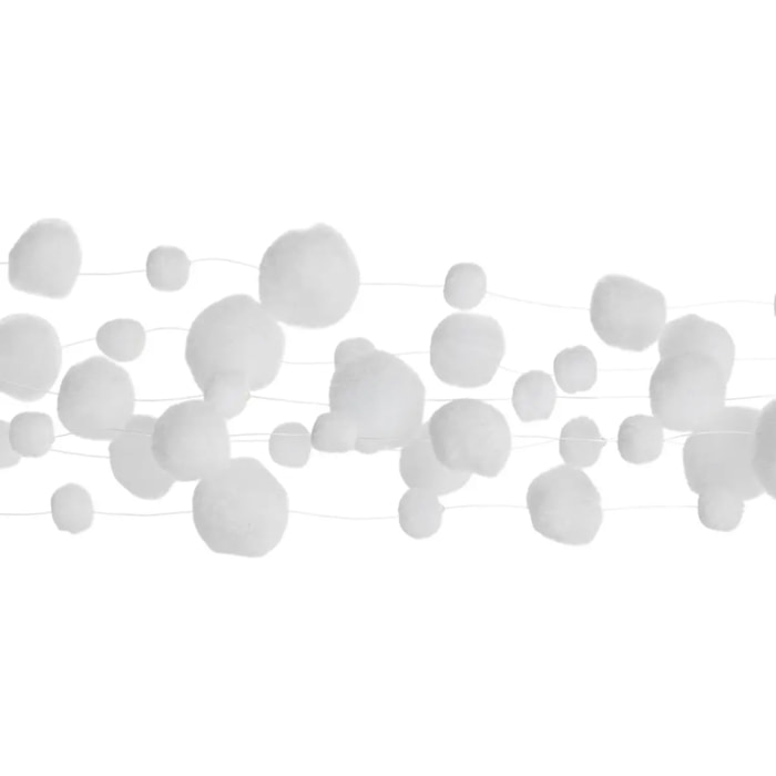 Guirlande cascade avec boules 1,5m blanc