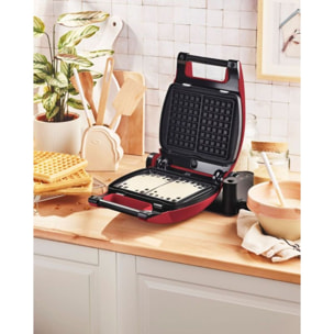 Croque, gaufrier, gaufrette LAGRANGE Premium Gaufres Rouge Mat - Spatule