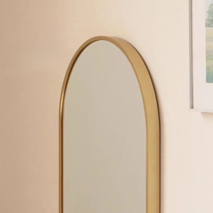 Specchio ovale da parete moderno con cornice dorata