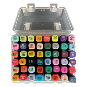 Well home set de rotuladores duo de 48 piezas en caja con asa