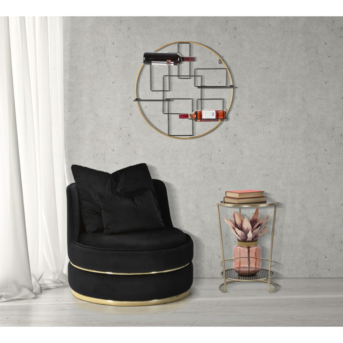 POLTRONA PARIS SPACE NERO/GOLD CM Ø 84X72