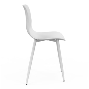 Chaises Nala blanches et pieds métal - lot de 6