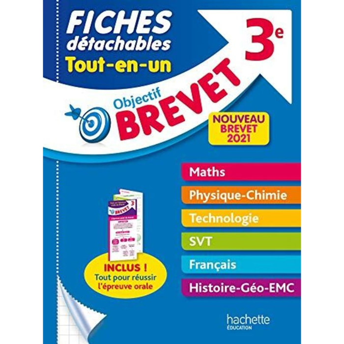 Clamart, Nicolas | Objectif Brevet 3e - Fiches détachables Tout-en-Un - Brevet 2021 | Livre d'occasion