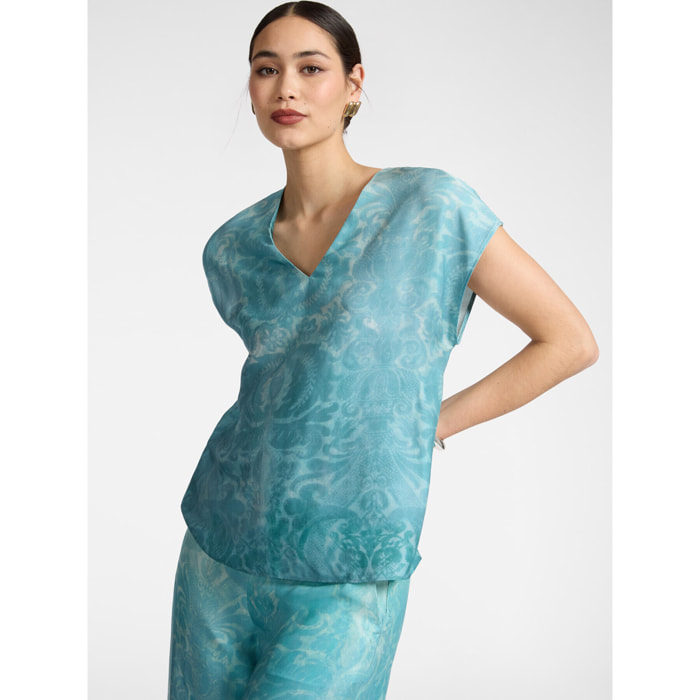 Elena Mirò - Blusa estampada - Light - blue