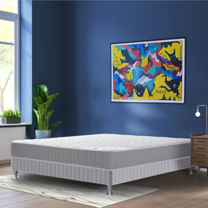 Ensemble matelas H23 ressort ensachés, ferme, sommier
