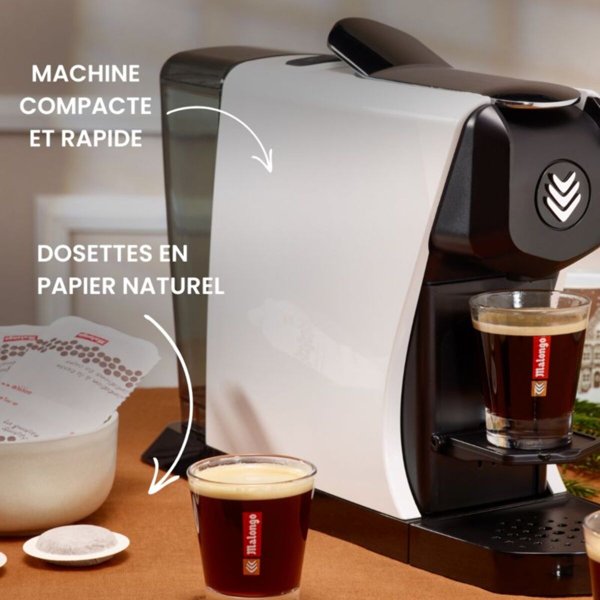 Cafetière à dosette MALONGO EOH BLANC MAT