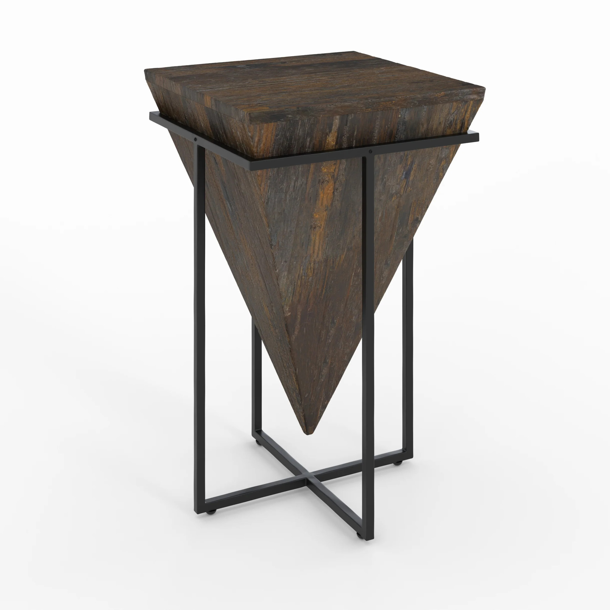 Grande table d'appoint en bois et métal - Shanghai