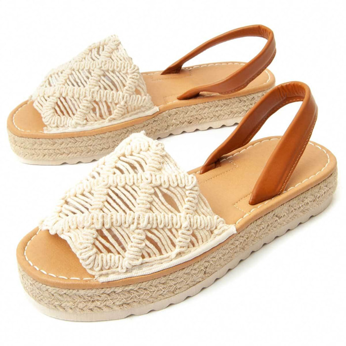 Sandalias de plataforma - Beige - Altura: 3 cm