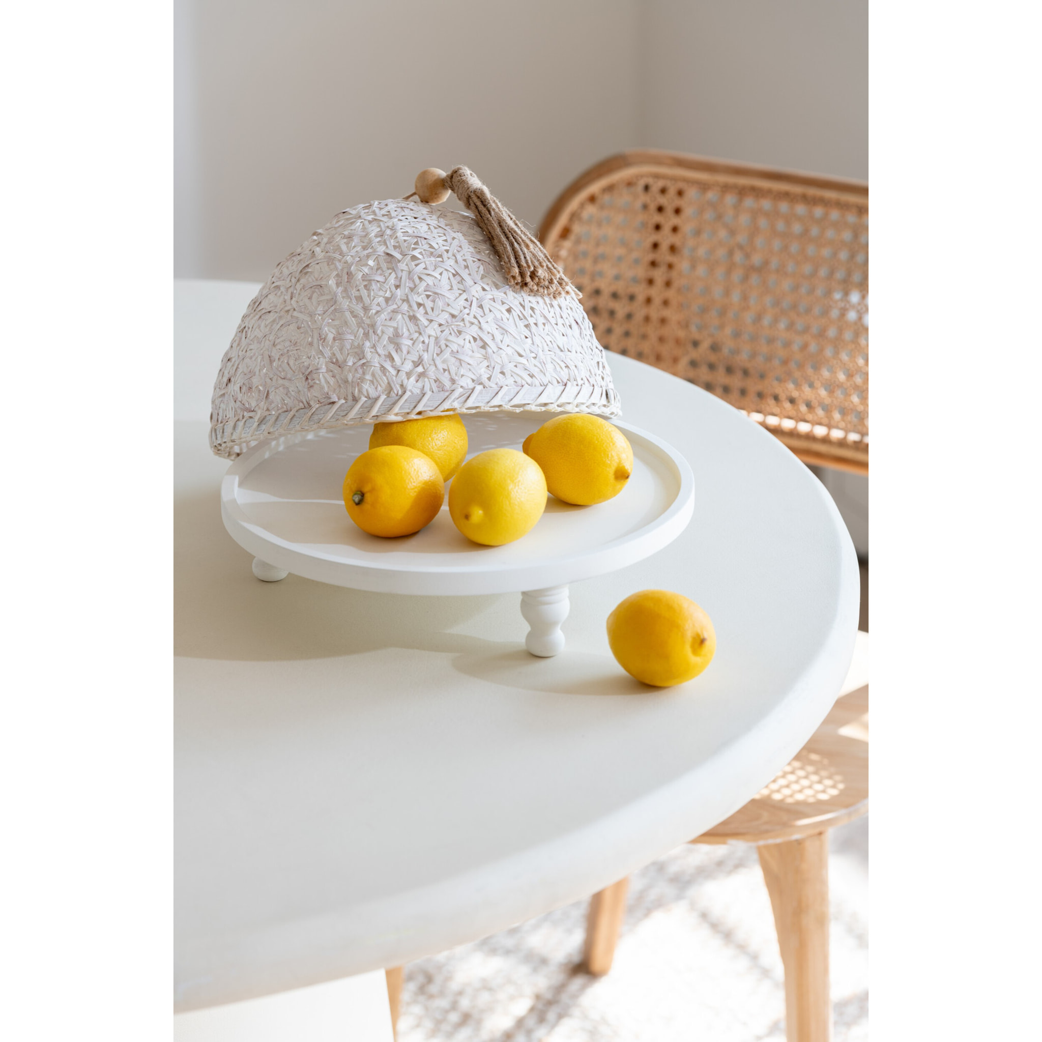 J-Line cloche alimentaire - bois - blanc