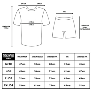 Pigiama Completo Uomo NAVIGARE Cotone Manica Corta - 6 Modelli