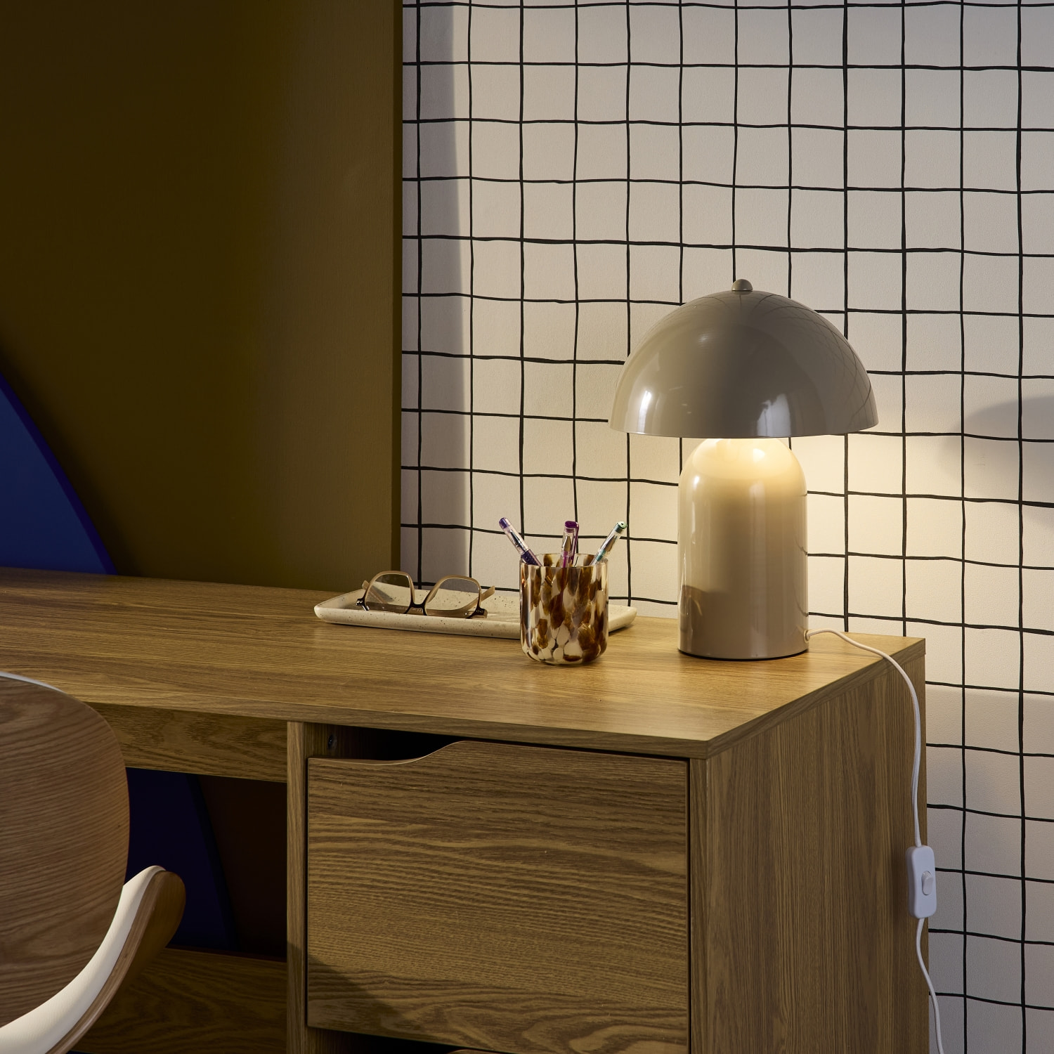 Lampe de table intérieur métal beige Ø 25cm Marco
