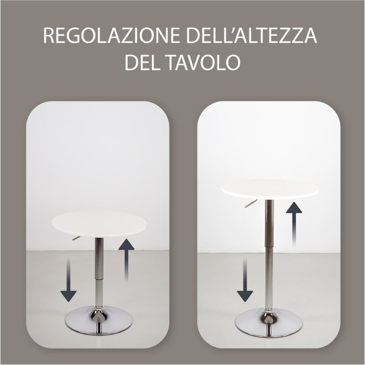 Tavolino da bar alto tondo bianco - Leon