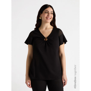 Fiorella Rubino - T-shirt con anello centrale - Nero
