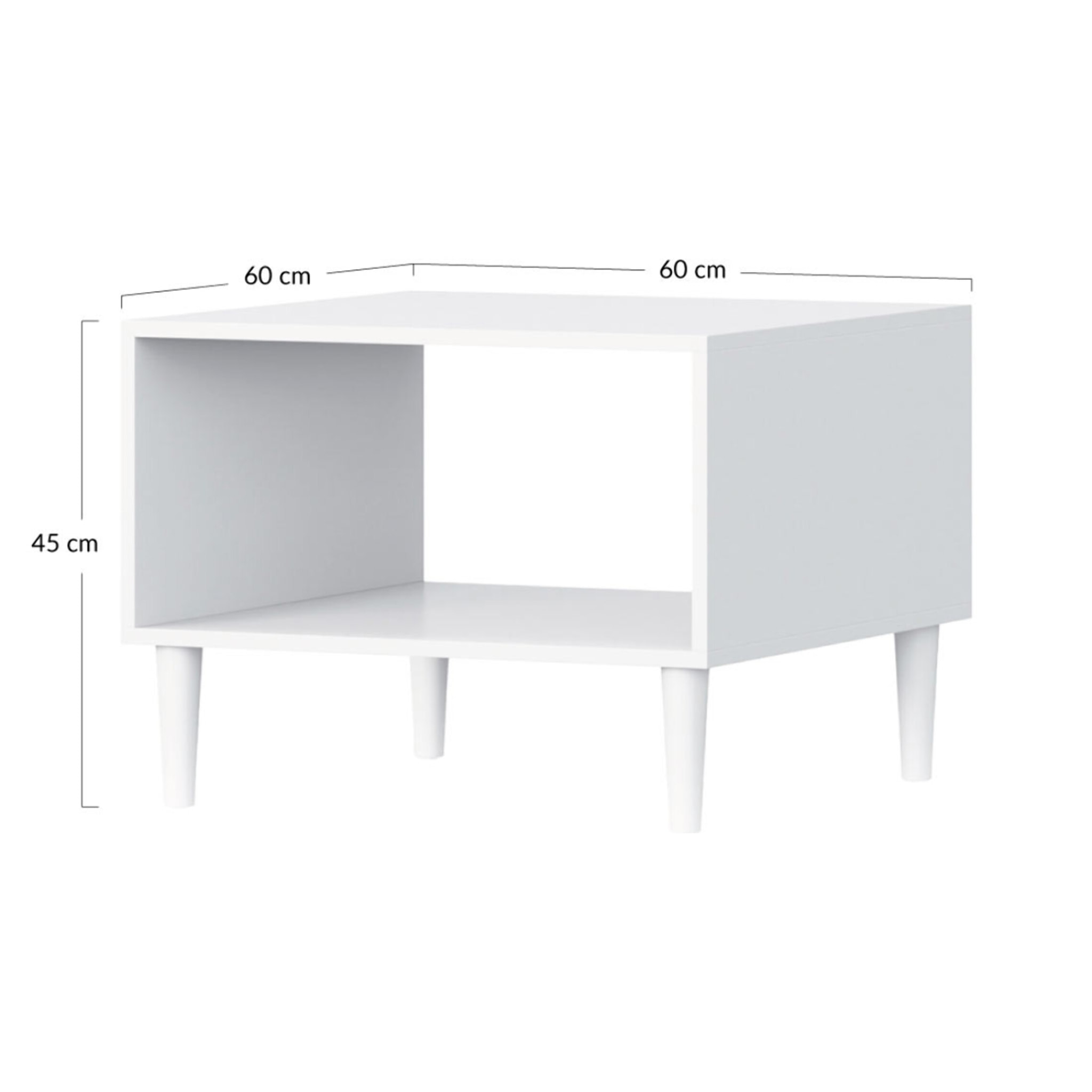 Gaby - table basse - blanc - 1 niche - 60 cm - Blanc