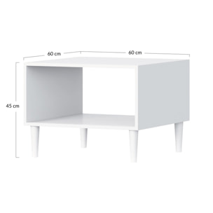 Gaby - table basse - blanc - 1 niche - 60 cm - Blanc