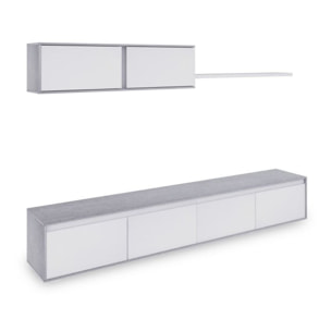 Salón Arlet Blanco Artik (Blanco Mate) - Gris Cemento