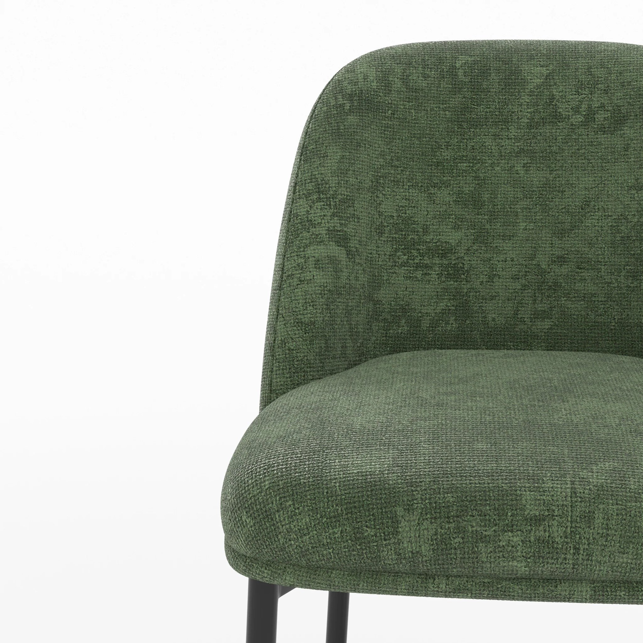 Lot de 2 chaises pour îlot central 67 cm en tissu vert sapin - Noah