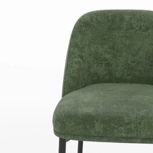 Lot de 2 chaises pour îlot central 67 cm en tissu vert sapin - Noah