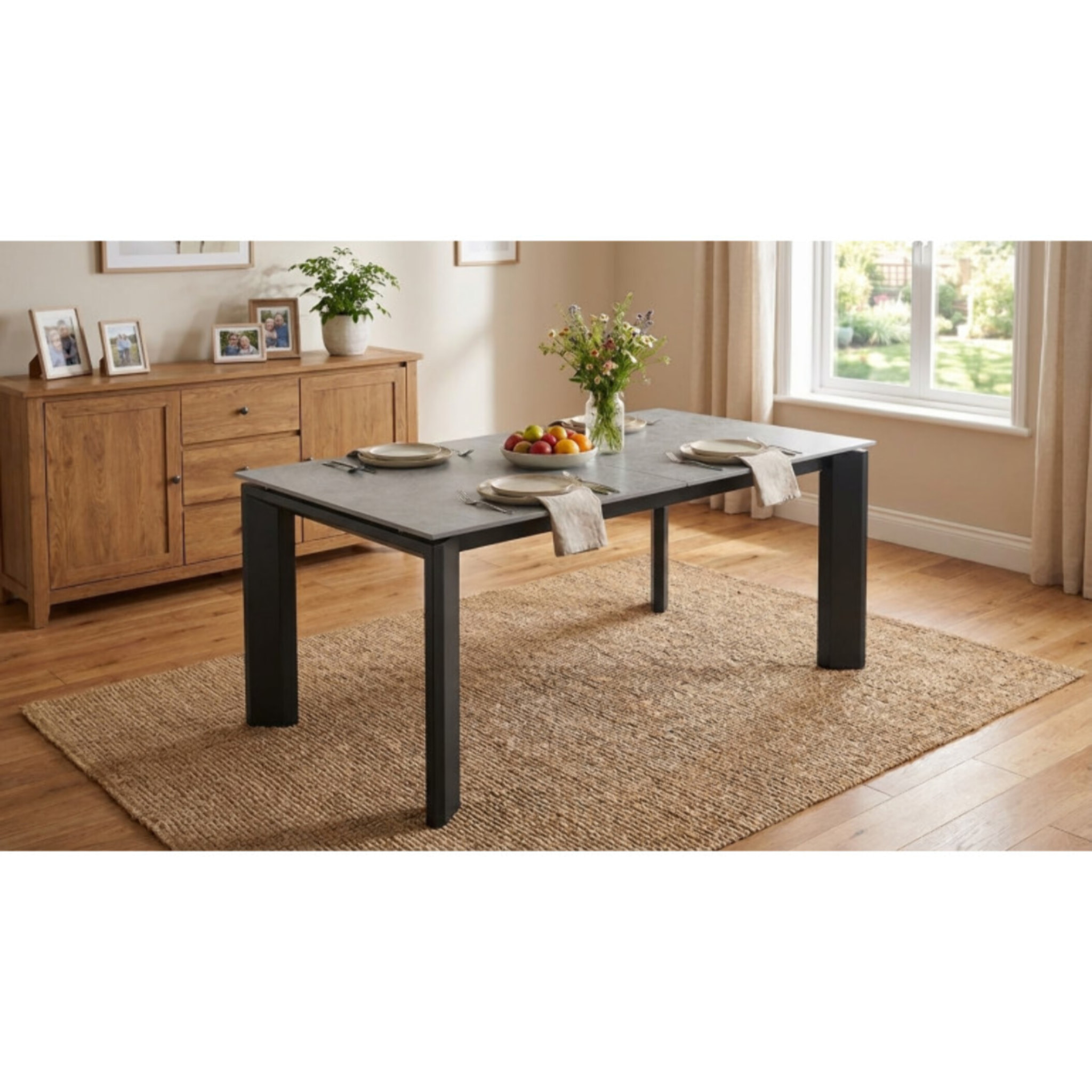 Table extensible en céramique gris clair 140/200 cm - SOHO