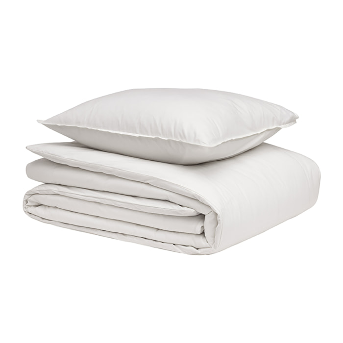 Parure de lit unie en percale de coton lavée, taies rectangle, DELICATE
