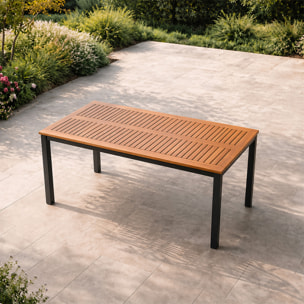 Table 6 places en bois naturel d'eucalyptus 150cm JAGNA